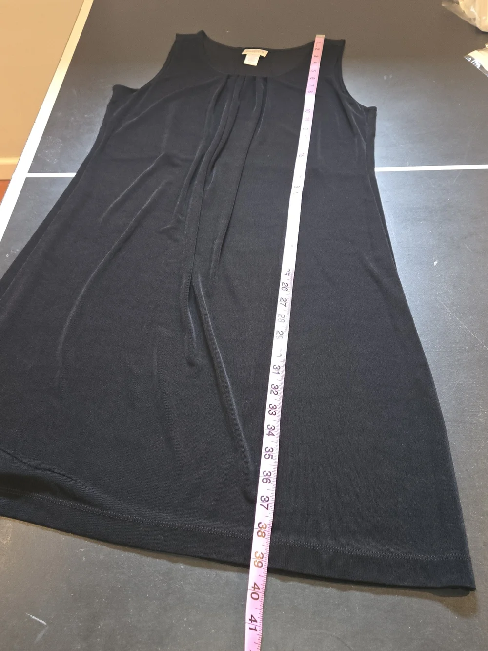 Chico's Travelers Suede-Like Black Sleeveless Tiered Dress LBD Size 2 (Large)